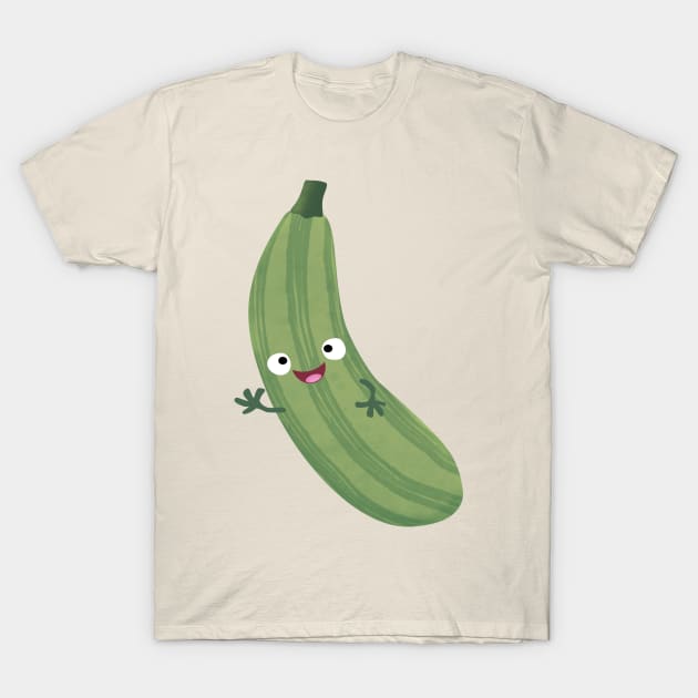 Cute zucchini happy cartoon illustration T-Shirt by FrogFactory